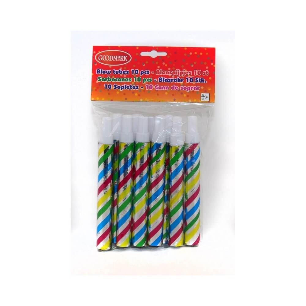 10 tubes à souffler en papier métallisé pas cher | Fiesta Factory