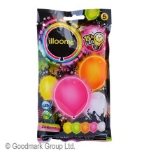 Ballons LED en latex Illooms couleurs d’été pas cher | Fiesta Factory