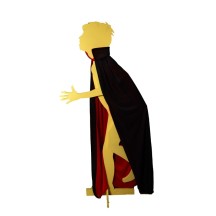 Cape adulte noire avec col rouge luxe pas cher | Fiesta Factory