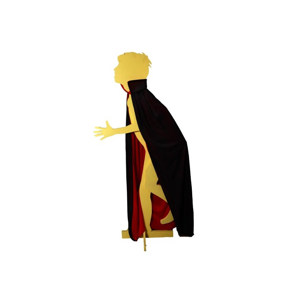 Cape adulte noire avec col rouge luxe pas cher | Fiesta Factory