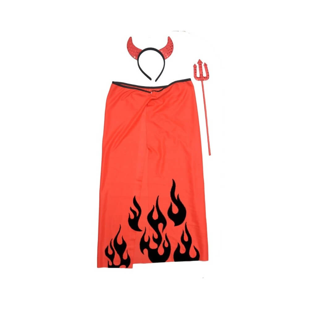 Set de déguisement avec cape diable rouge pas cher | Fiesta Factory