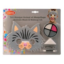 Kit de maquillage fard gras avec masque enfant Chat - 02005565 - Masques