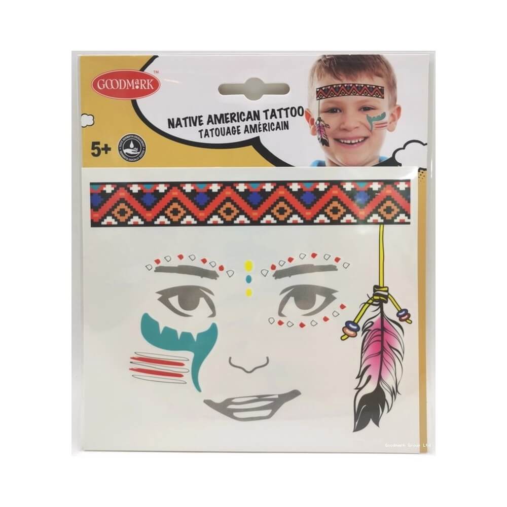 Tatouages de visage Amérindiens pas cher | Fiesta Factory