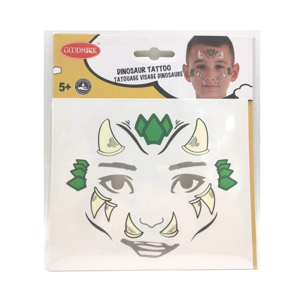 Tatouages visage Dinosaure pas cher | Fiesta Factory