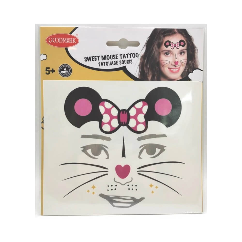 Tatouages visage Souris douce pas cher | Fiesta Factory