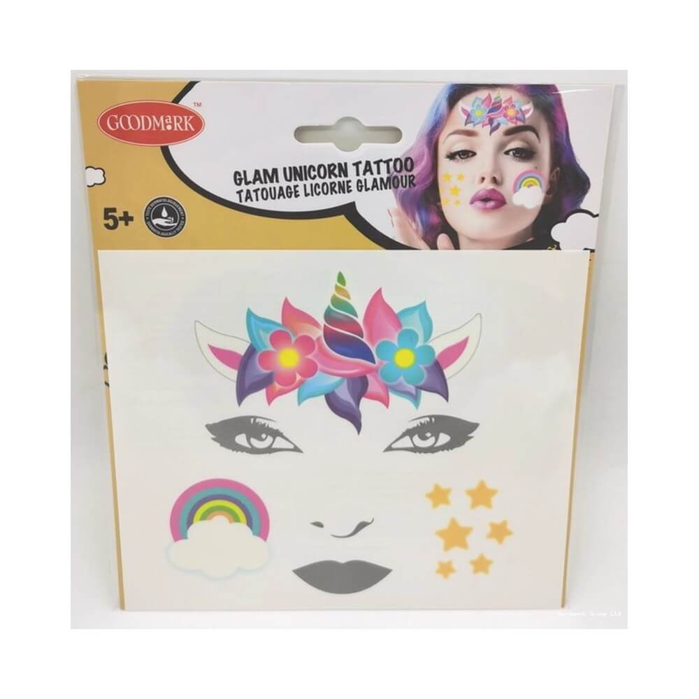 Tatouages visage Licorne pas cher | Fiesta Factory