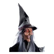 Sorcière animée sonore et lumineuse à suspendre 140 cm Halloween | Fiesta Factory