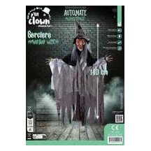 Sorcière animée sonore et lumineuse à suspendre 140 cm Halloween | Fiesta Factory