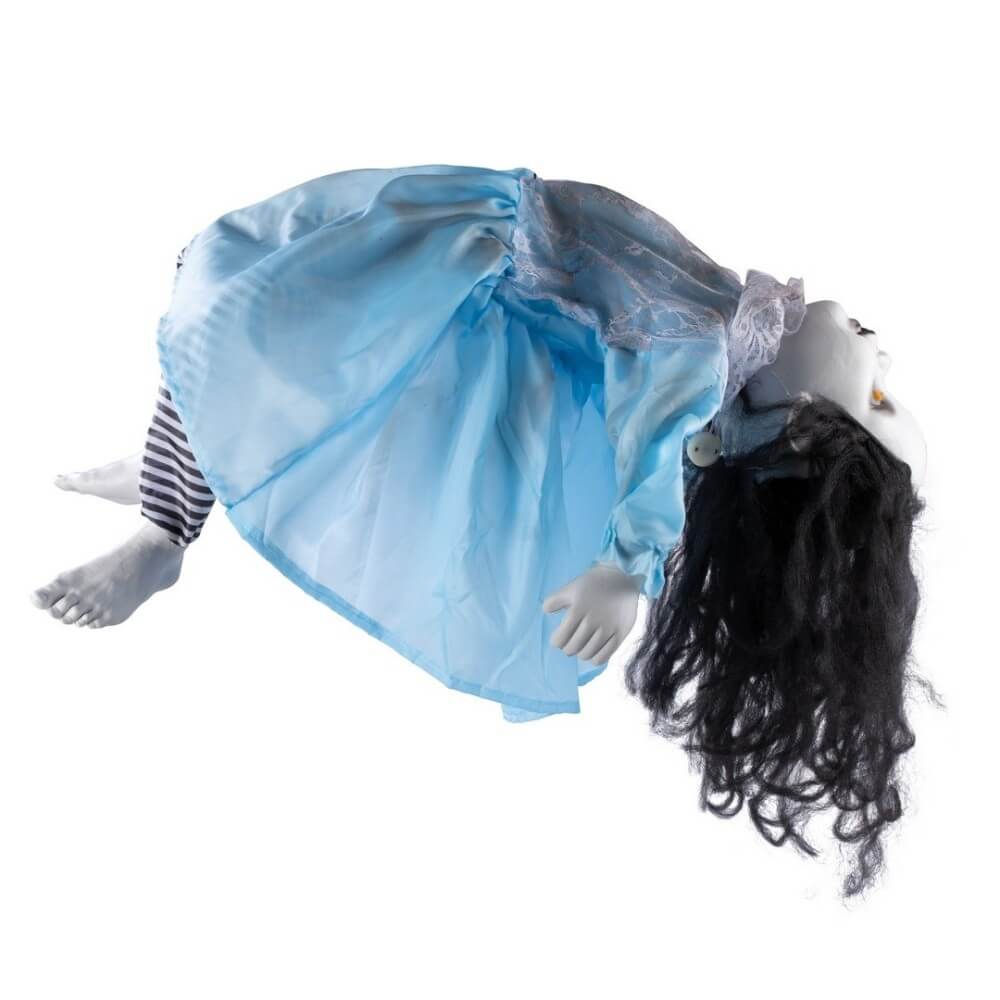 Poupée diabolique animée sonore lumineuse à suspendre 75 cm Halloween | Fiesta Factory