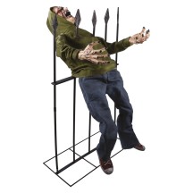 Zombie empalé animé sonore lumineux sur socle 140 cm Halloween | Fiesta Factory