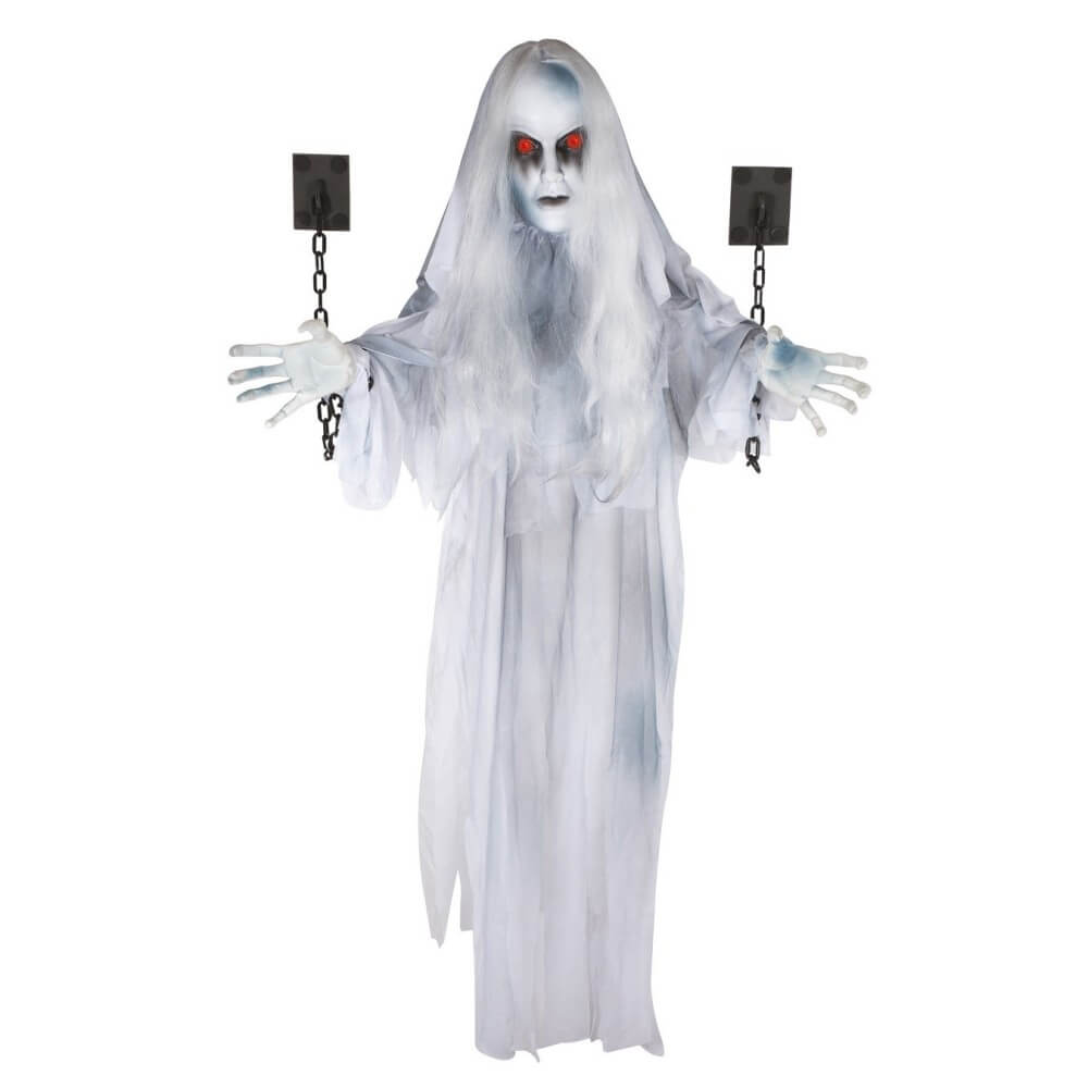 Fantôme enchaîné animé sonore lumineux à suspendre 130 cm | Fiesta Factory