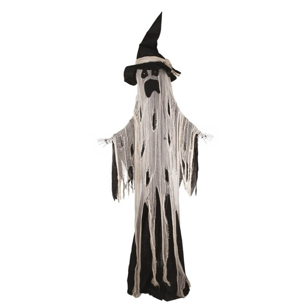 Vieux fantôme grincheux animé sonore lumineux sur pied 210 cm | Fiesta Factory