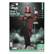 Automate clown double tête animé sonore lumineux 180 cm | Fiesta Factory