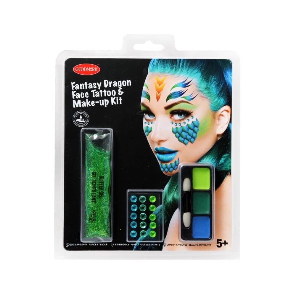 Kit de Maquillage & Tatouage Visage Dragon Fantastique pas cher | Fiesta Factory à petit prix