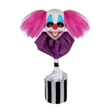 Tête de clown MDR rose animée sonore lumineuse 45 cm | Fiesta Factory