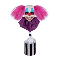Tête de clown MDR rose animée sonore lumineuse 45 cm | Fiesta Factory
