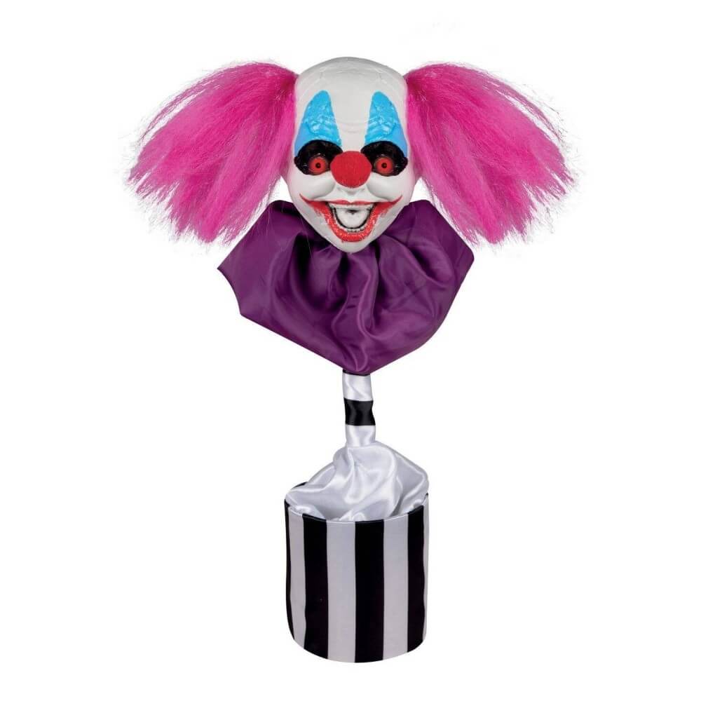 Tête de clown MDR rose animée sonore lumineuse 45 cm | Fiesta Factory