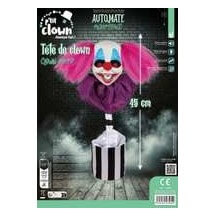 Tête de clown MDR rose animée sonore lumineuse 45 cm | Fiesta Factory