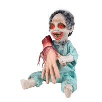 Zombie maniaque animé avec main arrachée sonore lumineux 30 cm | Fiesta Factory