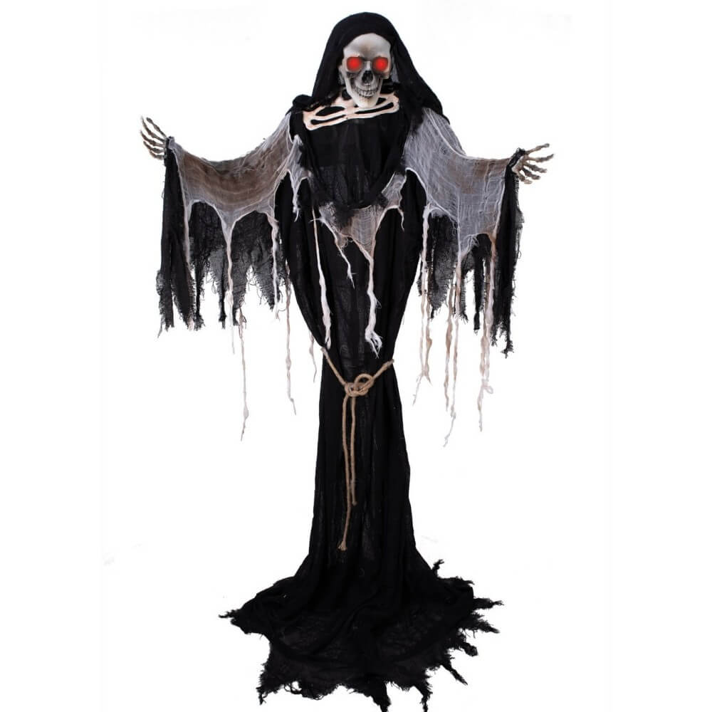 Faucheuse animée sonore lumineuse 163 cm décoration Halloween | Fiesta Factory