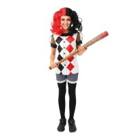 Costume arlequin noir et rouge fille plusieurs tailles | Fiesta Factory