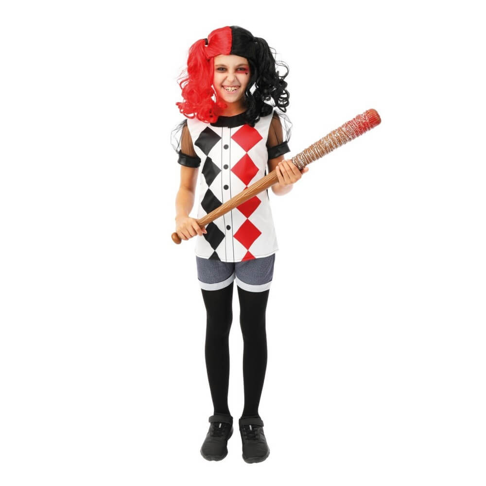 Costume arlequin noir et rouge fille plusieurs tailles | Fiesta Factory
