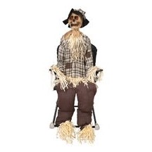 Épouvantail animé Halloween chaise à bascule lumineux sonore 120 cm