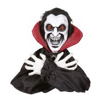 Vampire bondissant animé lumineux sonore décoration Halloween 40 cm