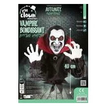 Vampire bondissant animé lumineux sonore décoration Halloween 40 cm