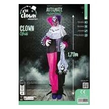 Clown animé Halloween lumineux sonore sur pied 170 cm