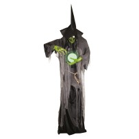 Sorcière XXL animée Halloween lumineuse sonore 305 cm