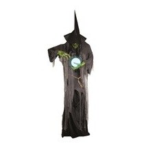 Sorcière XXL animée Halloween lumineuse sonore 305 cm