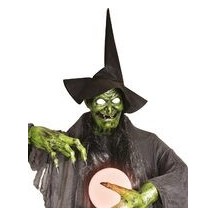 Sorcière XXL animée Halloween lumineuse sonore 305 cm