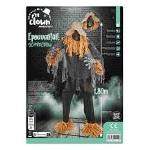 Épouvantail animé Halloween lumineux sonore sur socle 180 cm