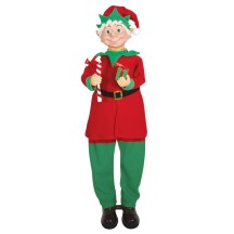 Lutin de Noël animé sonore décoration Noël 113 cm