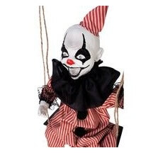 Clown animé Halloween sur balançoire à suspendre lumineux sonore 70 cm