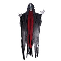 Faucheuse dansante animée Halloween à suspendre lumineuse sonore 120 cm