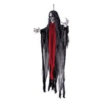 Faucheuse dansante animée Halloween à suspendre lumineuse sonore 120 cm