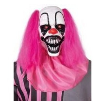 Clown effrayant animé Halloween avec fillette lumineux sonore 182 cm