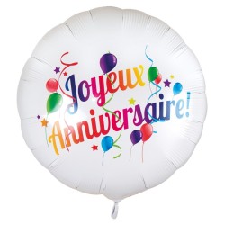 Ballon aluminium Joyeux Anniversaire 40 cm – Air ou hélium - 19010 - Ballons aluminium