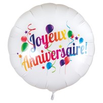 Ballon aluminium Joyeux Anniversaire 40 cm – Air ou hélium - 19010 - Ballons aluminium