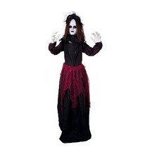 Automate poupée double tête animé Halloween lumineux sonore 180 cm