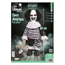 Clown maléfique animé Halloween lumineux sonore 80 cm