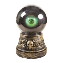 Boule de cristal œil animé Halloween lumineuse sonore 20 cm