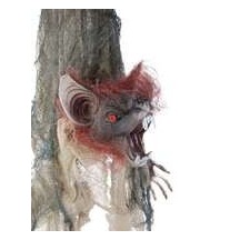 Chauve-souris animée Halloween à suspendre lumineuse sonore 90 cm