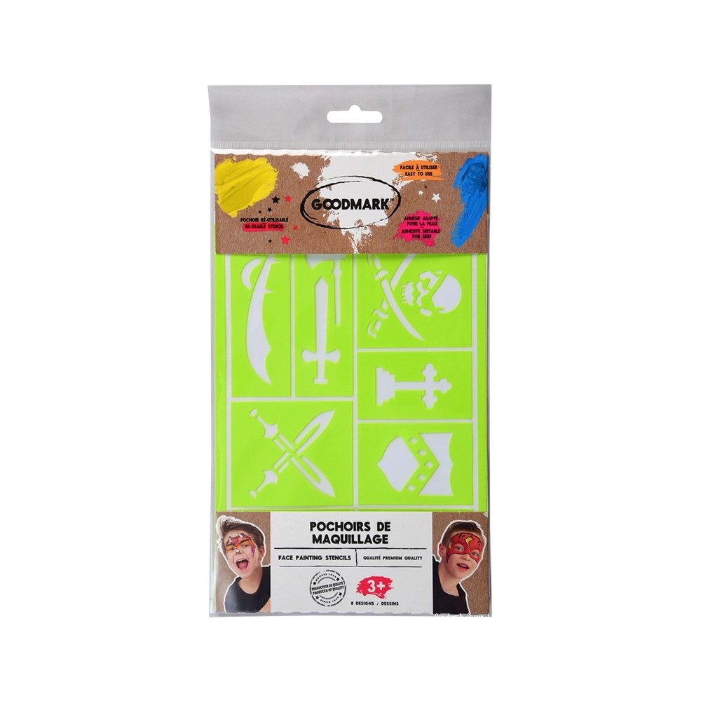Pochoir de maquillage guerriers – Maquillage déguisement | Fiesta Factory