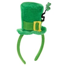 Serre-tête mini chapeau tige trèfle femme Saint Patrick