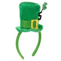 Serre-tête mini chapeau tige trèfle femme Saint Patrick