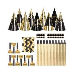 Kit Cotillons Or et Noir – Boîte 10 Personnes - 23823 - Cotillons