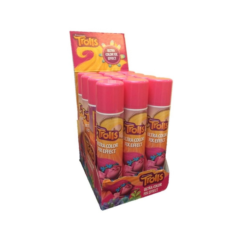 Spray fixateur cheveux Trolls rose 200 ml pas cher | Fiesta Factory